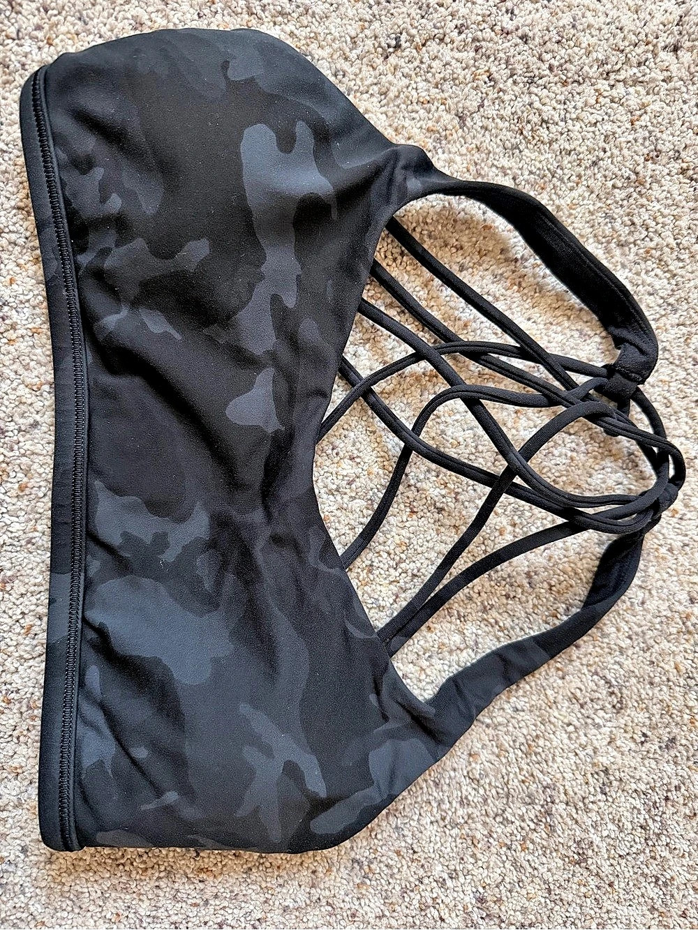 Lululemon Free to Be Moved Bra Camo Bikini Top in Black
